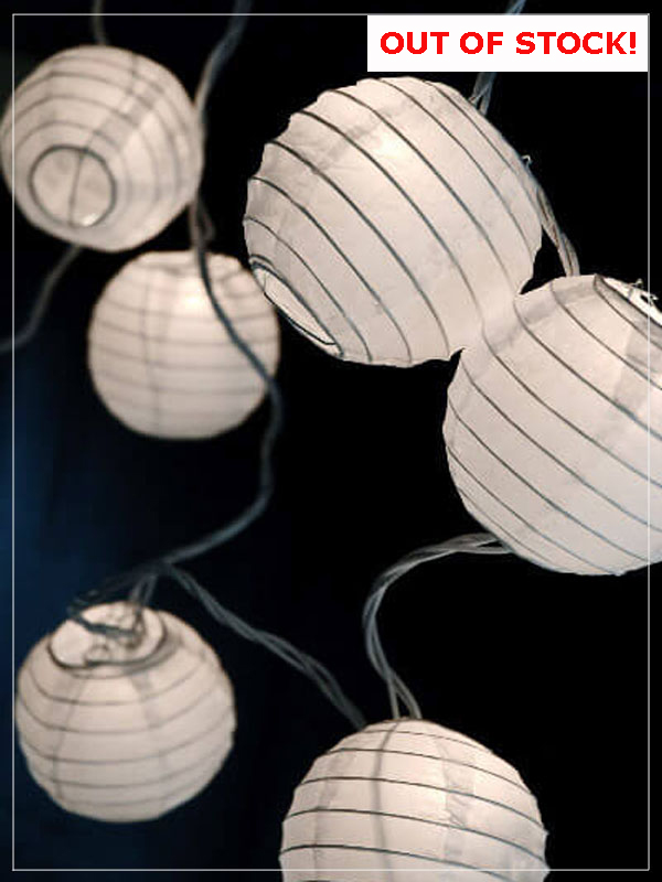 Garland with white lanterns.